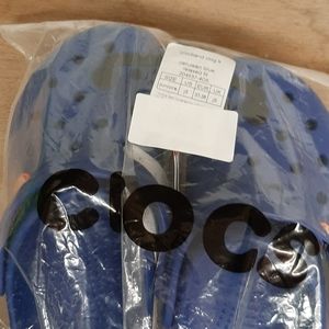 Juniors size 5 CROCS blue, orange, white